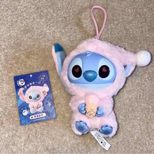 Disney x MINISO Stitch Plush Keychain —
Strawberry Cone Edition